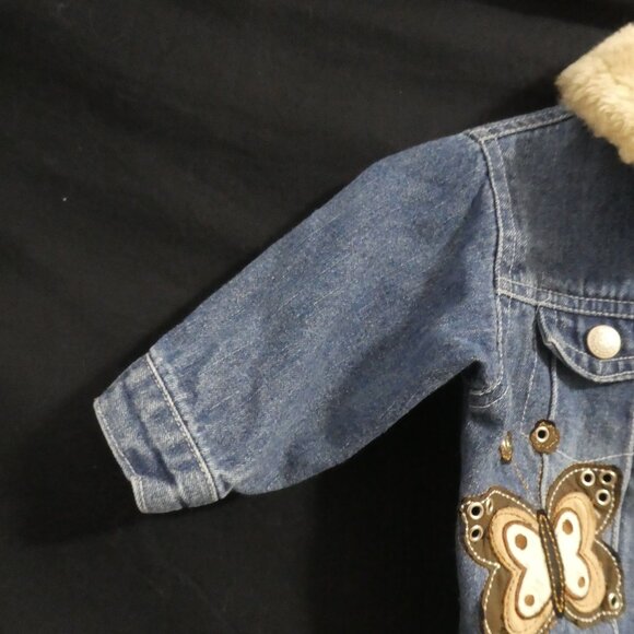 NANETTE | 12 months | Snap Button Closure Denim Jacket W/ Butterfly & Flowers - Picture 3 of 16